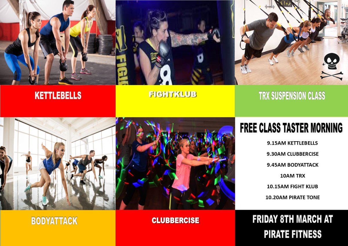 Free Fitness at Pirates! Booking now for our taster classes on Friday 8th March