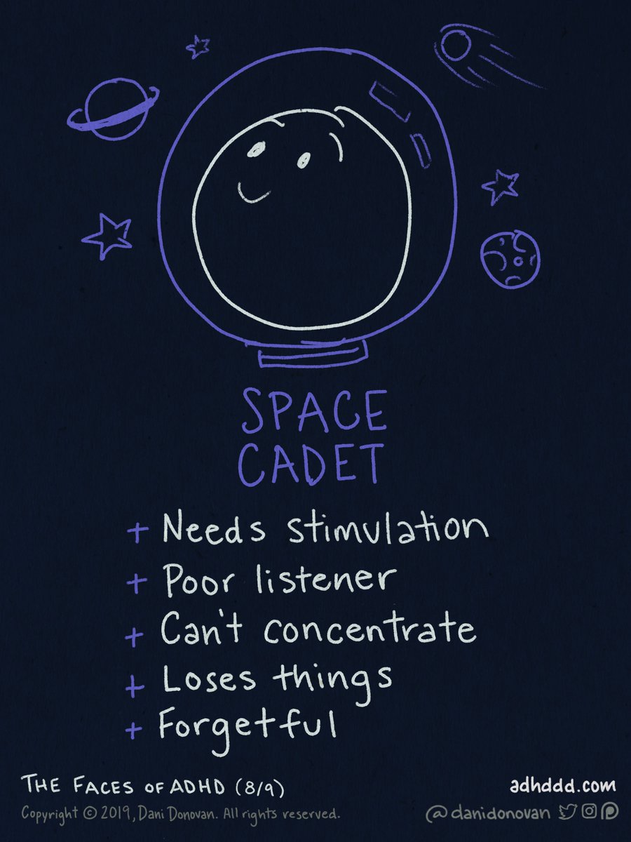 I walk into a room, open my phone, or start a sentence--only to forget what I was trying to do entirely. People get frustrated reminding me of things ("selective listening"). To-do's that aren't written down get forgotten. If my brain isn't engaged, I'm not there. (8/9)  #ADHD