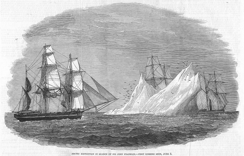 antiquemapsuk's tweet photo. https://t.co/7kp0nuBCaN #Arctic expedition in search for #SirJohnFranklin. #Icebergs seen from #RoyalNavy vessel #HMSAssistance. #antiqueprints from #FrontispieceLtd of #CanaryWharf #TowerHamlets.    #ancestry #familyhistory #familytree #genealogy #history #heritage #prints https://t.co/7xGvSlRAKi