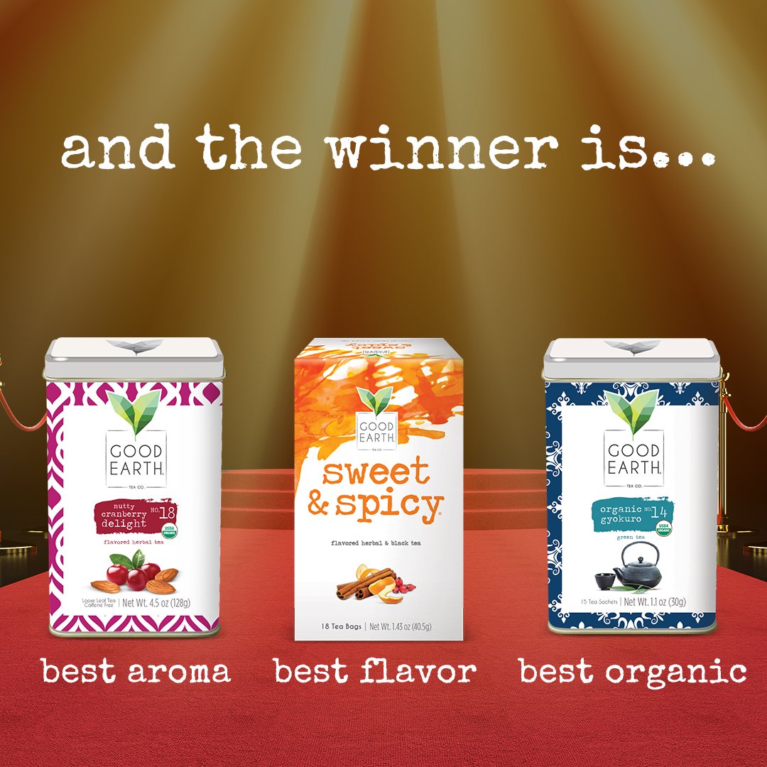 GoodEarthTea's tweet image. Boiling over with #Oscars excitement? These winning flavors will keep the par-tea going!