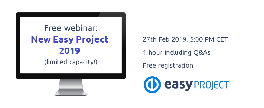 EasyProjectcom's tweet image. We are happy to come with a way to run your projects more efficiently using the New Easy Project 2019 👉
Join our FREE WEBINAR on Feb 27, 2019, 5:00 PM and learn how to manage your projects easier &amp;amp; faster! 🔝
zoom.us/webinar/regist…