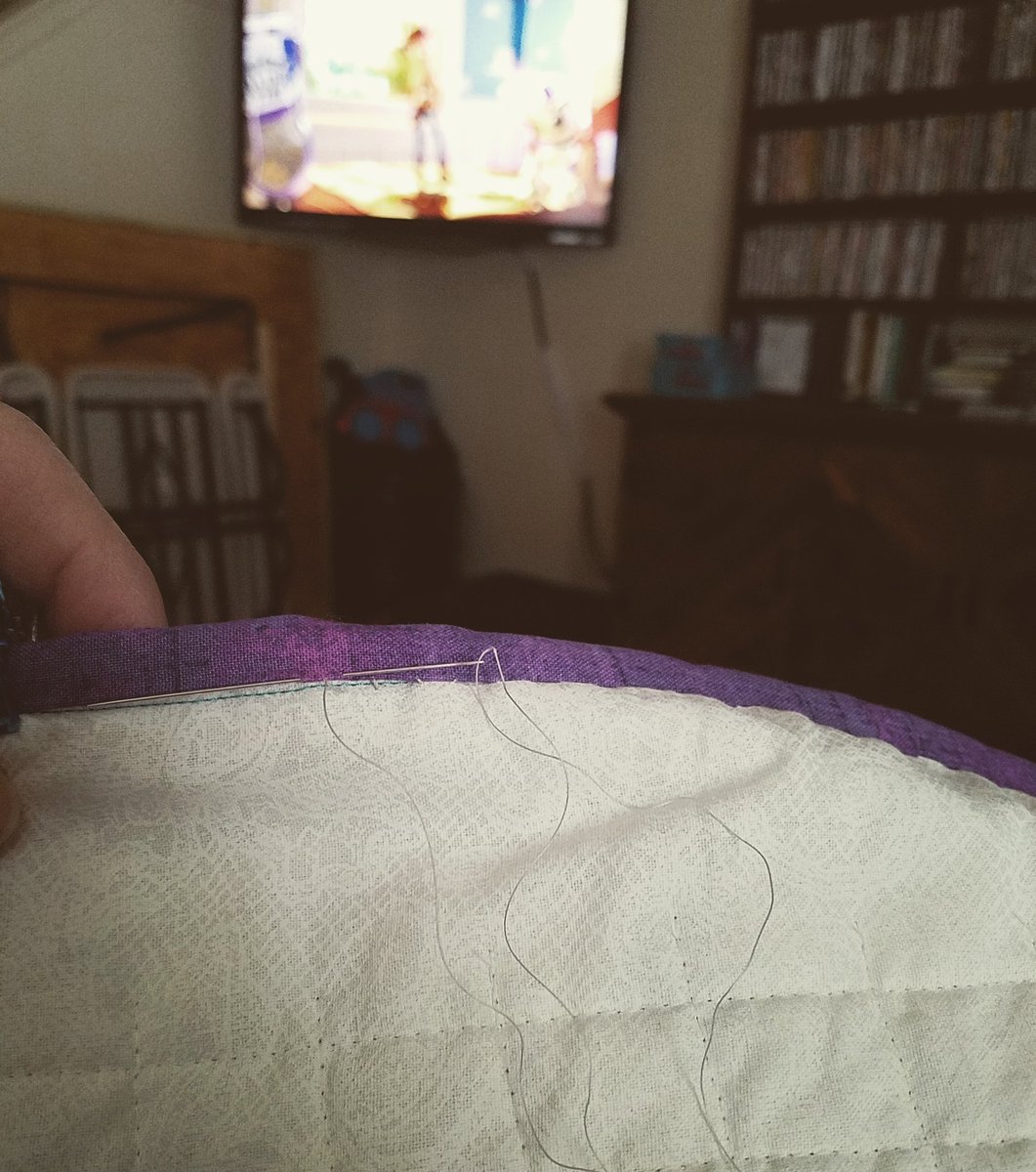 CbyCalie's tweet photo. The oldest one is #home sick today so it is a great day for #toystory #cuddles and #handquilting. Finally getting the #postagestampquilt done!

#monday #noschool #sickday #handwork #toinfinityandbeyond #lovestoystory #sickkiddo https://t.co/5OkN3gbUuV