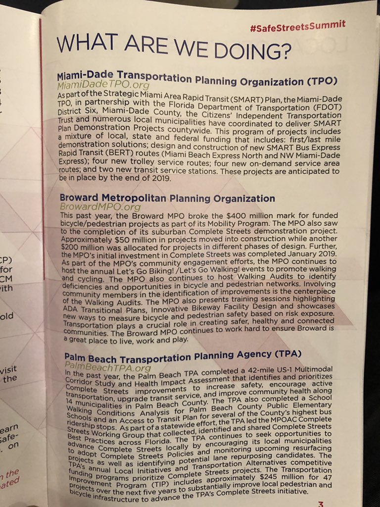 JCEricksonc's tweet photo. So much to learn about the progressive work happening with our our transit partners in Florida. #SafeStreetsSummit interesting similarities and differences. https://t.co/DwoqdqxOc3