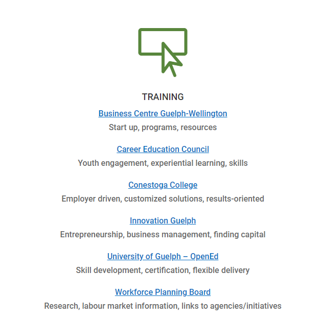 InvestInGuelph's tweet photo. Are you and your business looking for training resources? Visit https://t.co/UhtUlHNym2 to find a list of #GrowGuelph partners that can help you! #Guelph https://t.co/NNSRLp8crC