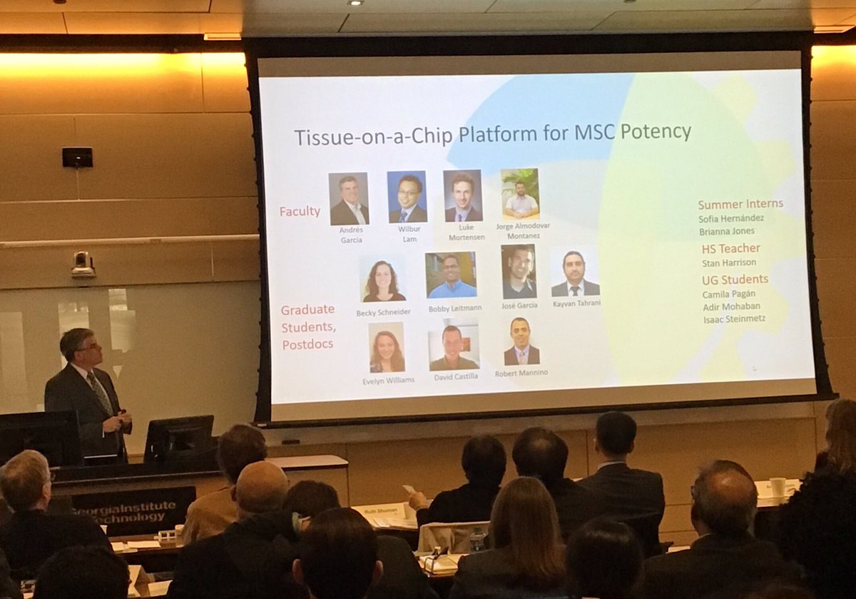 ibbgatech's tweet photo. Our exec director, Andrés García, presenting to NSF at the @CMaT_ERC annual site visit. @GarciaLabGT &amp; @WilburLam lead CMaT’s thrust 2 working to engineer reproducible, predictive measurement &amp; assay technologies enabling batch &amp; continuous monitoring of cell state &amp; product. https://t.co/rOgn6z6Ge5