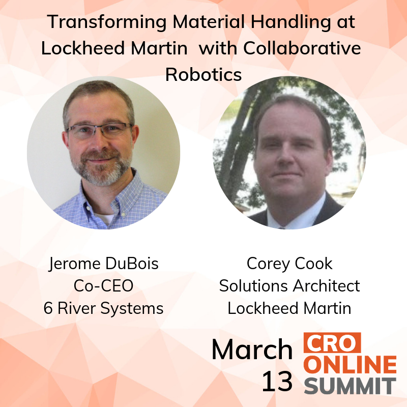 AW_Robotics's tweet image. Learn how @6riversystems is working with @LockheedMartin to transform #materialhandling in their facilities with collaborative #robotcs. Register for the Chief Robotics Officer Online Summit today! bit.ly/CROOS19