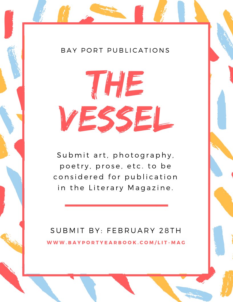 BP_Anchor's tweet photo. Vessel submissions are due Thursday, February 28th! Submit art, poetry,  photography, ect. for a chance to be entered in a raffle for a $10 gift card to Barnes and Noble #TheVessel https://t.co/2xIE6e3NNH