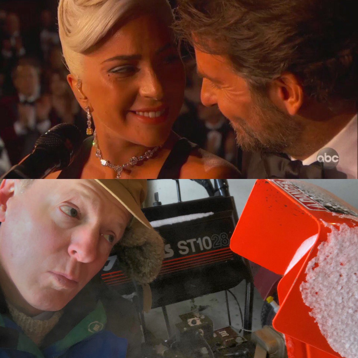 When you share a deep and connected relationship. #Oscars #ilovefargo #snowblower #Gaga #BradleyCooper