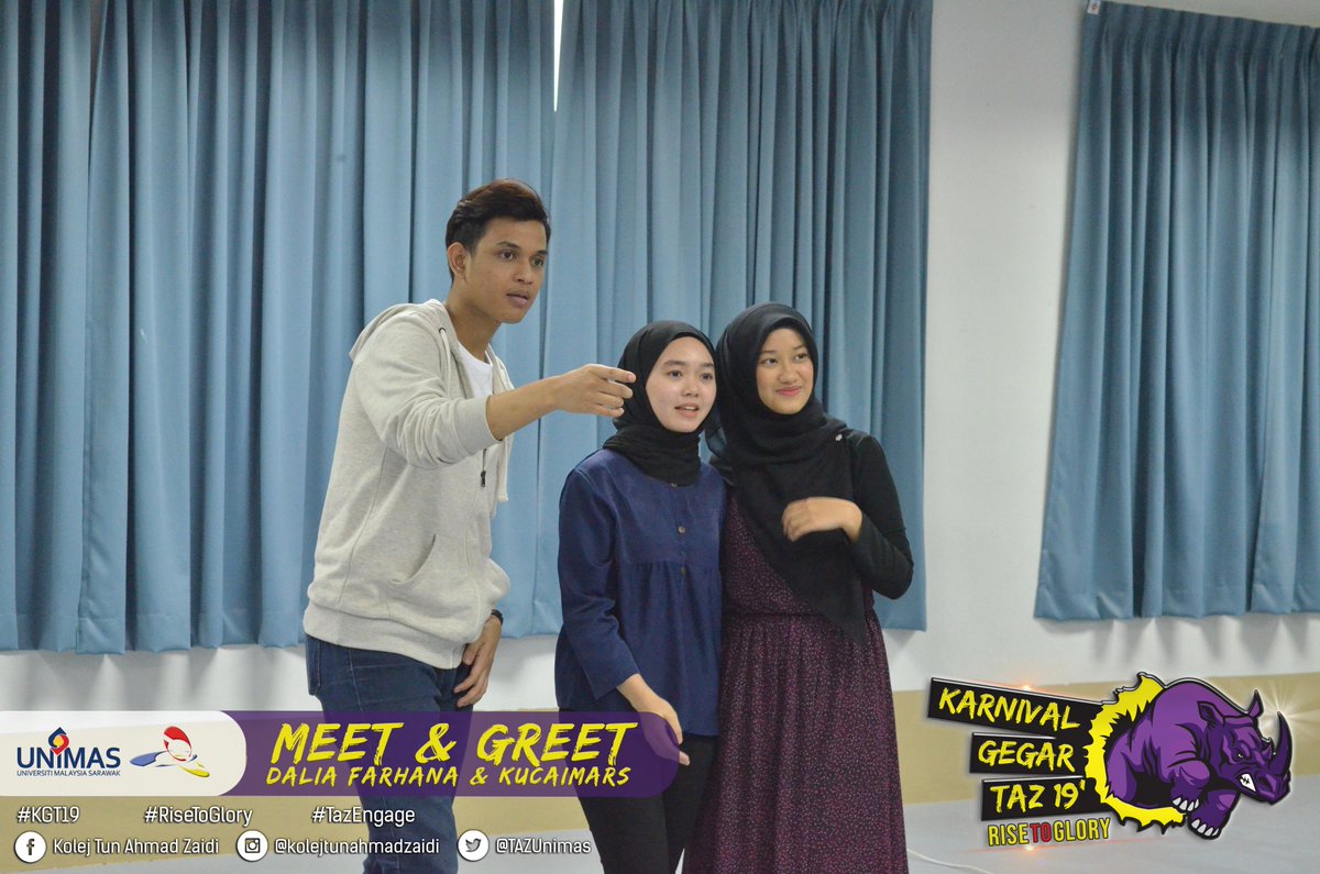 TAZUnimas's tweet photo. MEET &amp; GREET
24 FEBRUARI 2019 (AHAD)
KOLEJ TUN AHMAD ZAIDI

#KGT19
#RiseToGlory
#TazEngage
#EvolusiMahasiswaMenerajuiRevolusi https://t.co/xycxIAAPa2