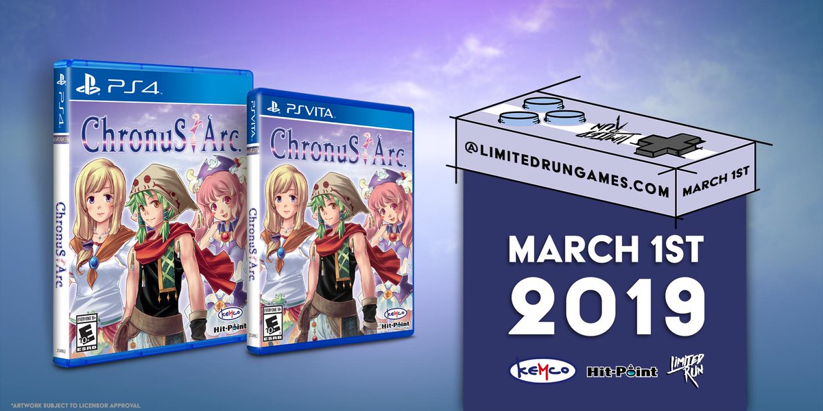 LimitedRunGames's tweet photo. This Friday,@KEMCO_OFFICIAL's Chronus Arc gets a Limited Run for PlayStation 4 and Vita! Set your alarms for 10am EST on March 1st. https://t.co/Gb5Jan0F0l