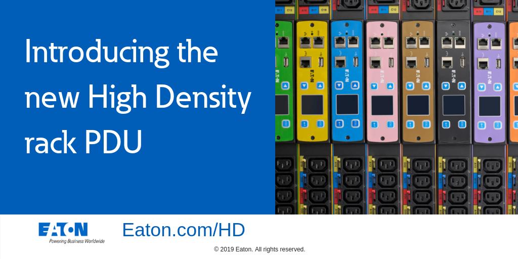 ETN_Electrical's tweet image. Find the #PowerDistributionUnit that meets your needs with our new high density #rackPDU. Features include alternating phase outlets & configurable input cord lengths, 11 color options to identify A/B feeds & outlet-level control. eaton.works/2TAa1Va