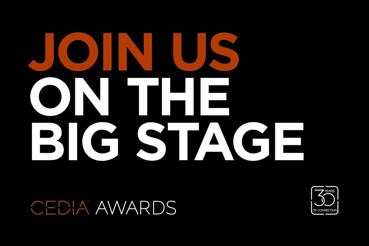 Just a reminder, the deadline to enter the #CEDIAAwards19 is only 2 weeks away! (March 18th). Enter the industry awards celebration and join us on the BIG STAGE in September 🏆 cedia.net/programs/awards #craftsmanship #excellence #cedia