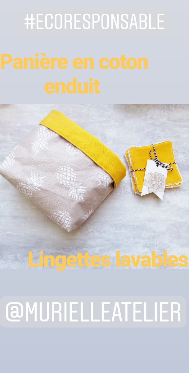 murielleatelier's tweet photo. La jolie panière coloré en coton enduit, accompagné d'un lot de quatre lingettes lavables. Disponible sur ma boutique😉. #handmade #sunshine #lingettelavable #Green https://t.co/AbAnTbCLwb