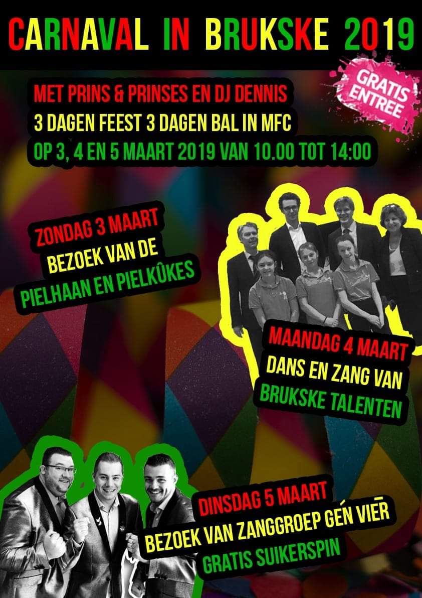 Carnaval komt er weer aan! Op 3,4 en 5 maart gaan wij feesten in het MFC Brukske. Kom jij ook?! #brukske #vastelaovend