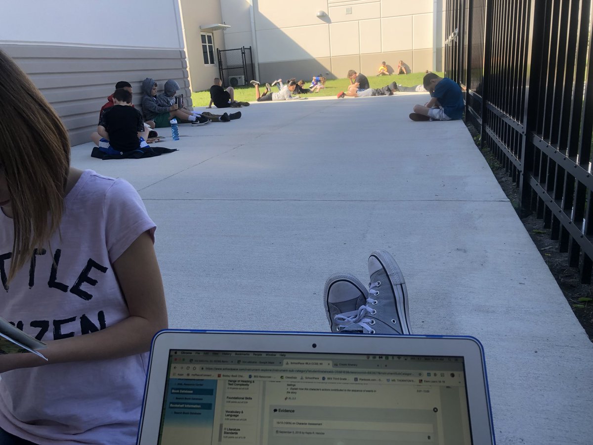 Enjoying this beautiful Florida day! #irlareadingtime #taketheclassroomoutside #irlaconferencing