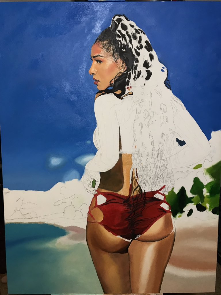 BILLIEJ08's tweet image. Repainted the sky and water on #ProjectAK yesterday. I had been struggling to get that water color just right bc I couldn’t mix it right for shit so I went back to Michaels and bought the color I was missing and it came out just right. Blend game on point tho!