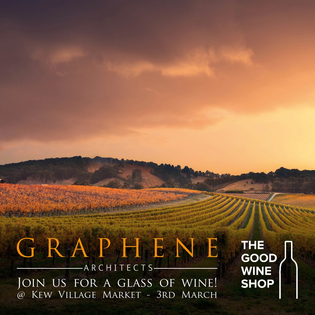 TGWSKew's tweet photo. Drop in on #Sunday during the @kewvillage market where we'll be pouring tasters of 3 delicious wines courtesy of local architect practice #Graphene this is a chance to taste &amp; receive some informal advice on any home improvements you may be considering for #2019 #kewvillagemarket https://t.co/LYPdoKtRPC