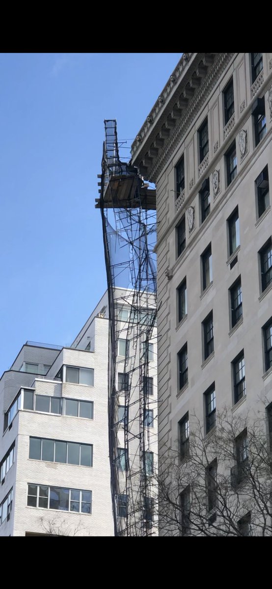Unstable scaffolding on 5th ave at 72nd street.  I’m live at 11.