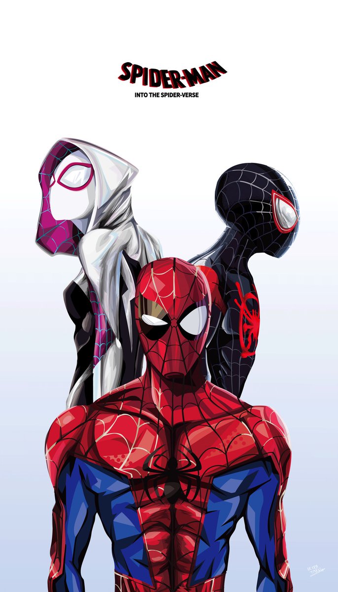 Ultrataku V Twitter Iphonex用の待ち受けサイズパターンも作りました この描き方でアメコミキャラ描くの楽しいな Spiderverse スパイダーバース