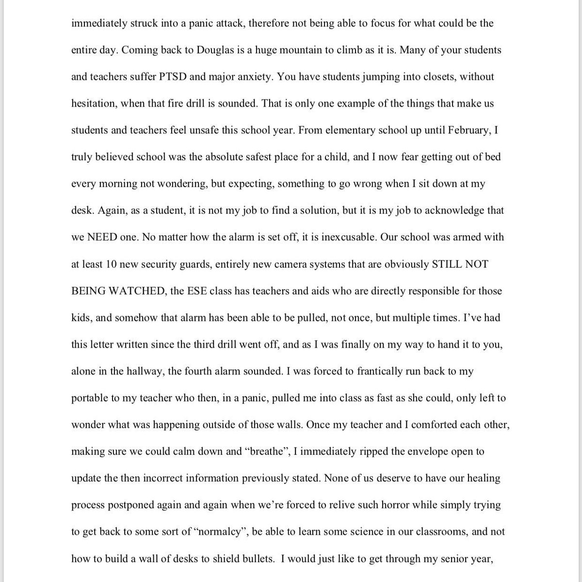 17roseV's tweet image. I have had this letter written since August 31, 2018. I don’t even know how many times I’ve had to modify it because of another fire alarm. It was sent out to @PrincipalMSD, @RobertwRuncie, and more school board members than I can count on my hands. I got 0 responses.