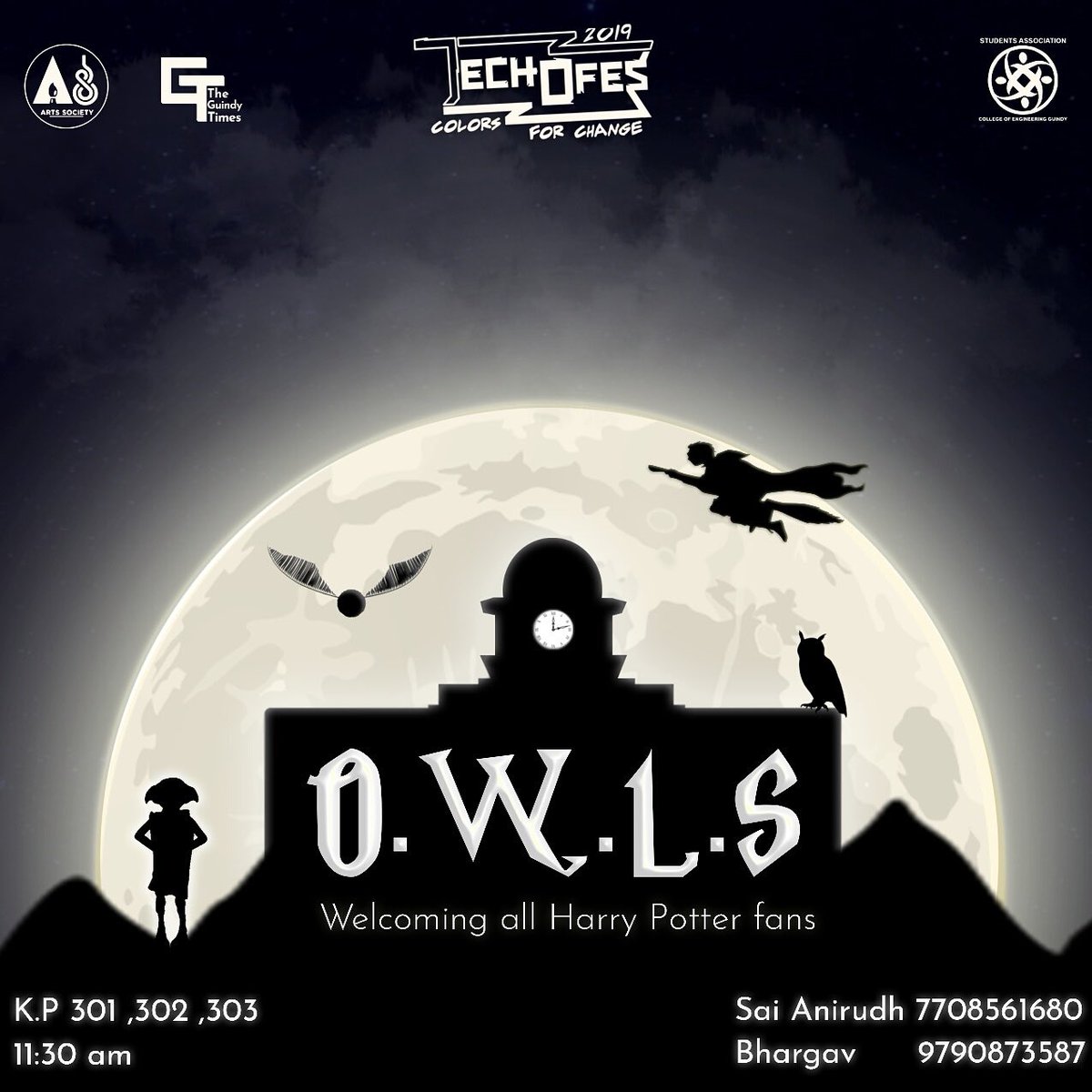 guindytimes's tweet photo. Hola Harry Potter fans. Come test your prowess as a spell caster in our actual wizarding duel in O. W. L. S, this Techofes'19.

#O. W. L. S
#techofes19 https://t.co/T2L2LiGTqU