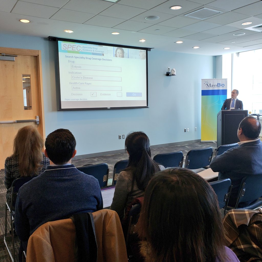 TuftsCEVR's tweet image. .@jchambers241 presents insights from CEVR&apos;s Specialty Drug Evidence and Coverage (SPEC) Database on the variation in how payers cover specialty drugs for Crohn&apos;s disease. #drugcoverage