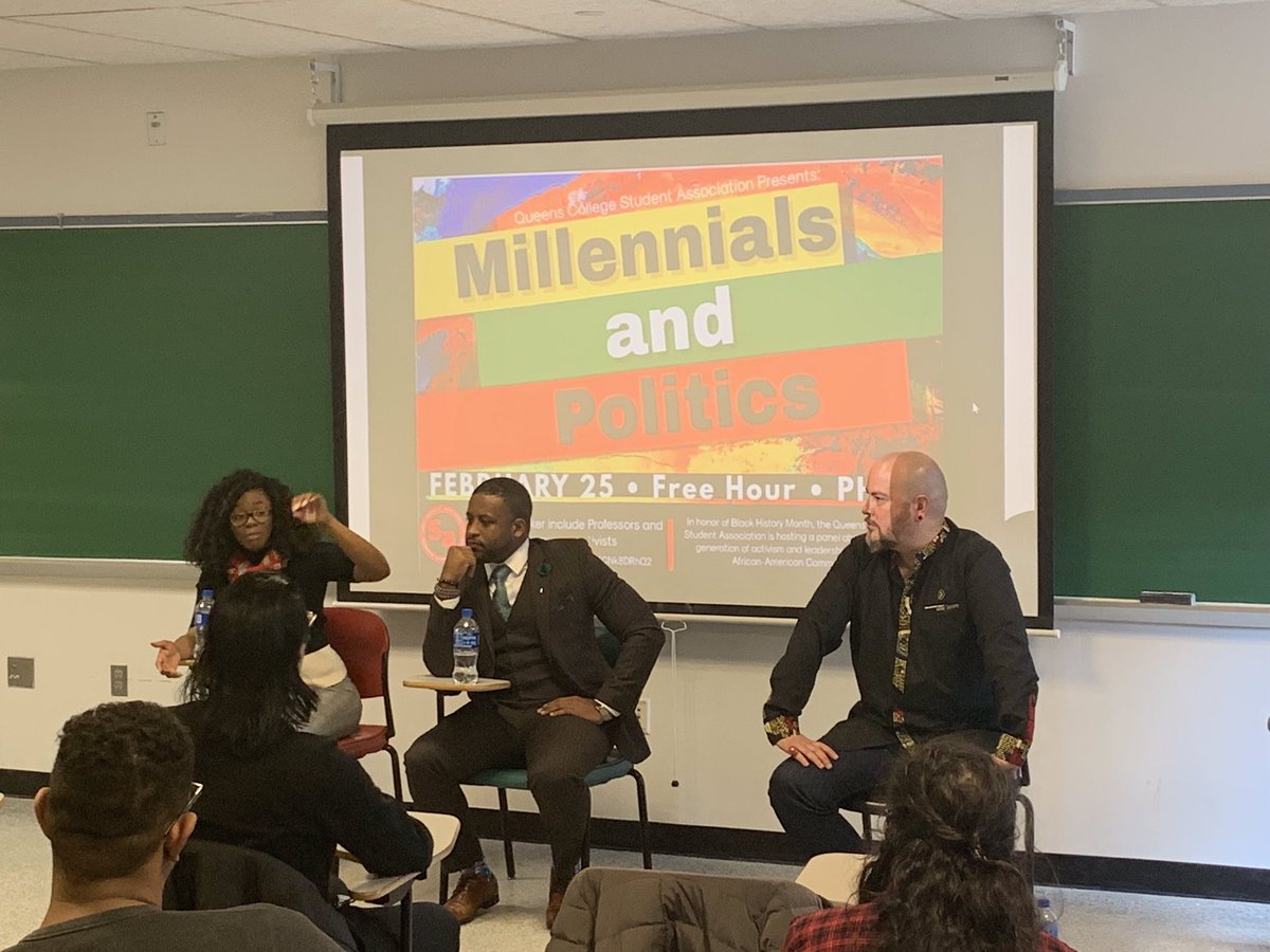 ProjectExCEL_QC's tweet image. Huge thanks to, @abubakr_hamid1997 & @QueensCollegeS1 inviting us to the “Millennials and Politics” event today, and the panel for answering our students’ questions, and engaging in a thought-provoking discussion as it pertains to all-things community, politics, and leadership.