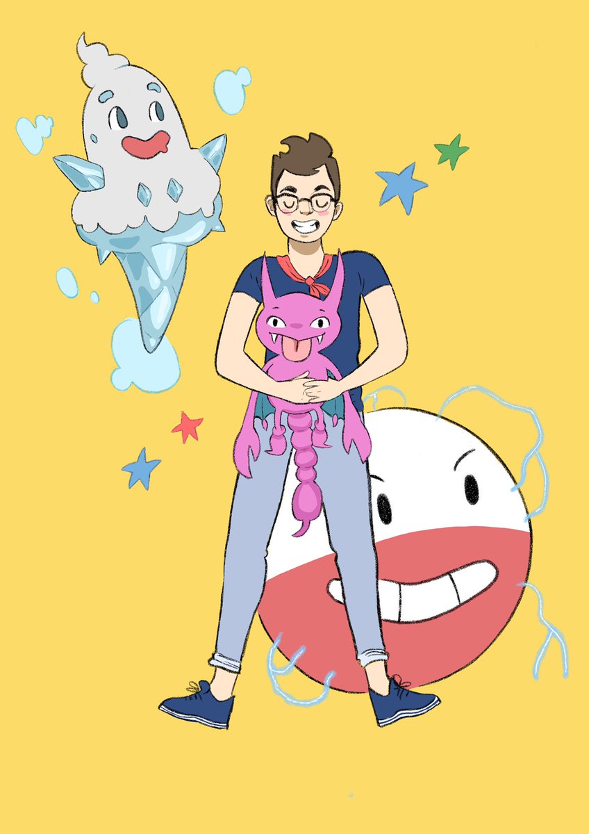 Pokémon trainer self-portrait!! My favorite Pokémon are the ones that look dumb as hell!!