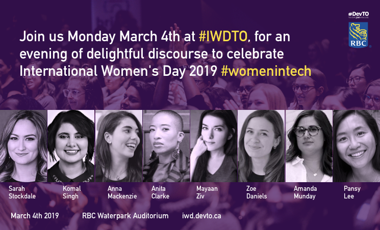 One more week until <a href="/DevTO/">#DevTO</a>'s #IWDTO event. We're always amazed at how intimate, inclusive and genuine this event is year after year. We're excited by this years fantastic speaker line up. iwd.devto.ca