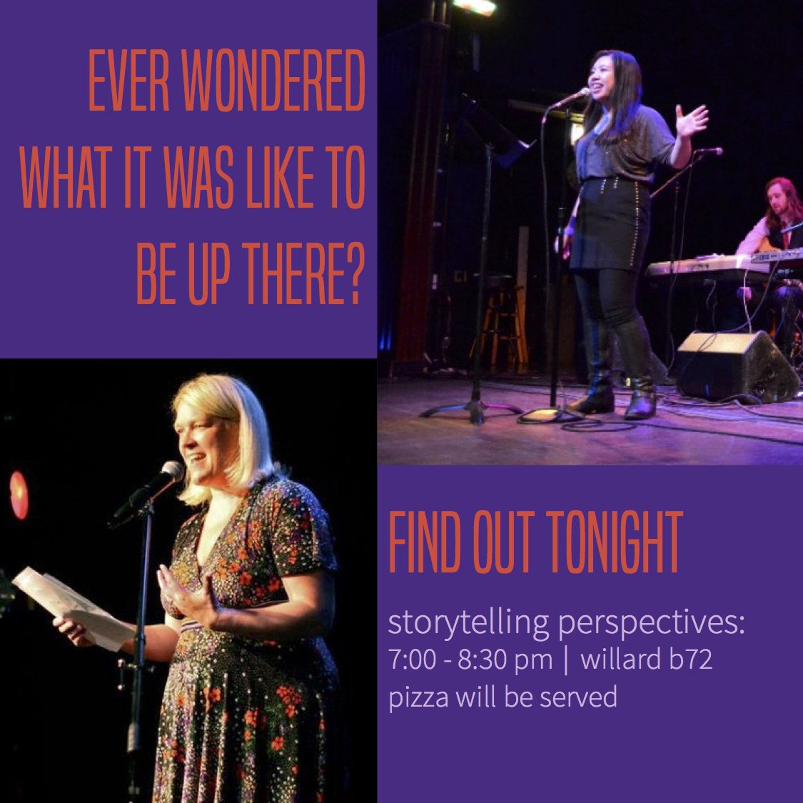 TONIGHT!! Come see what storytelling is all about! Performances and conversation with Northwestern artist in residence and author Megan Stielstra and local storytelling professional Aimy Tien (2nd Story). Pizza will be served.