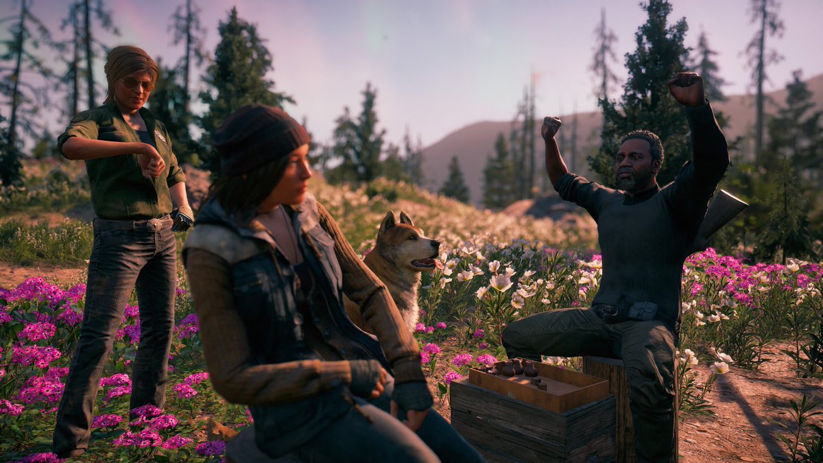 thesthrnlocust's tweet photo. As Carmina and Pastor Jerome finish their intense game of Dice...The Colonel and Timber wait impatiently..Eager to take the Fight to the Highwaymen.
- Captured on #FarCryNewDawn on #Ps4Pro - Photo by Me
@FarCrygame @JSDecant #FCNDBestFriend #FCNDPhotomode #farcrynewdawn #timber https://t.co/5KEdrX0W2T