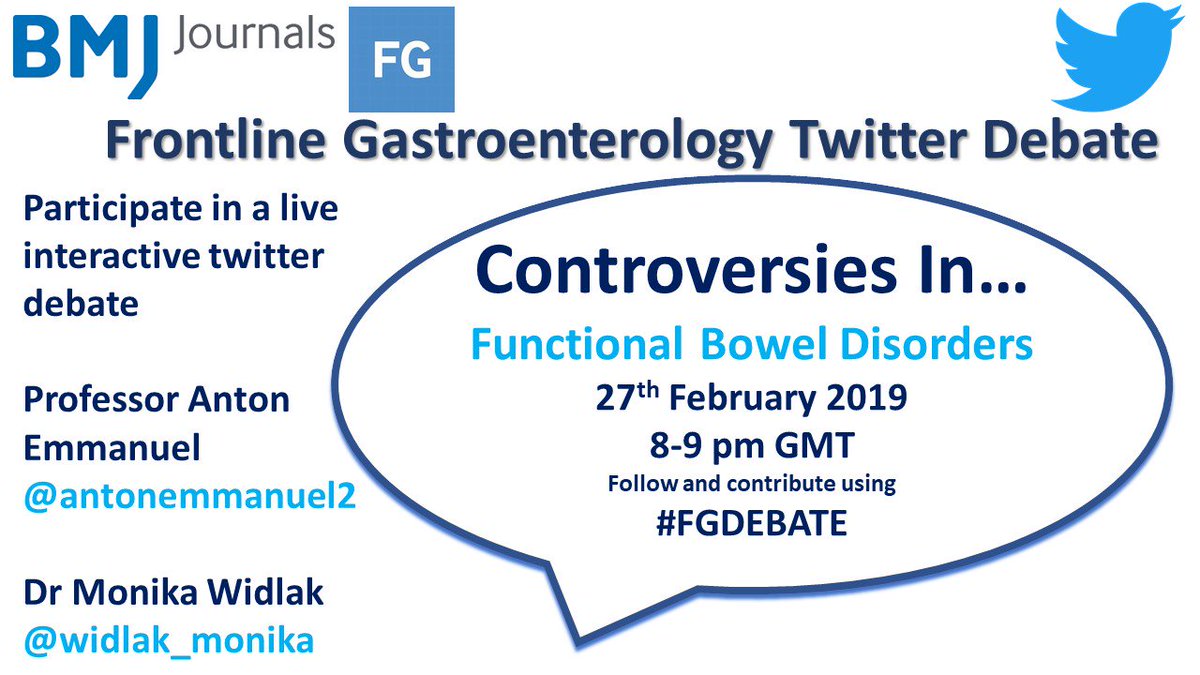 Gastroparesis- genuine entity, or soup test distraction from functional dyspepsia? Join the second of the #FGdebate double header for 'Controversies in...functional bowel disorders' with <a href="/AntonEmmanuel2/">Anton Emmanuel</a> 
<a href="/BritSocGastro/">BSG</a> <a href="/BSGTrainees/">BSG Trainees</a> @DrPhilipJSmith <a href="/RMBeattie50/">Mark Beattie</a> <a href="/Jonathansegal85/">Jonathan Segal</a>