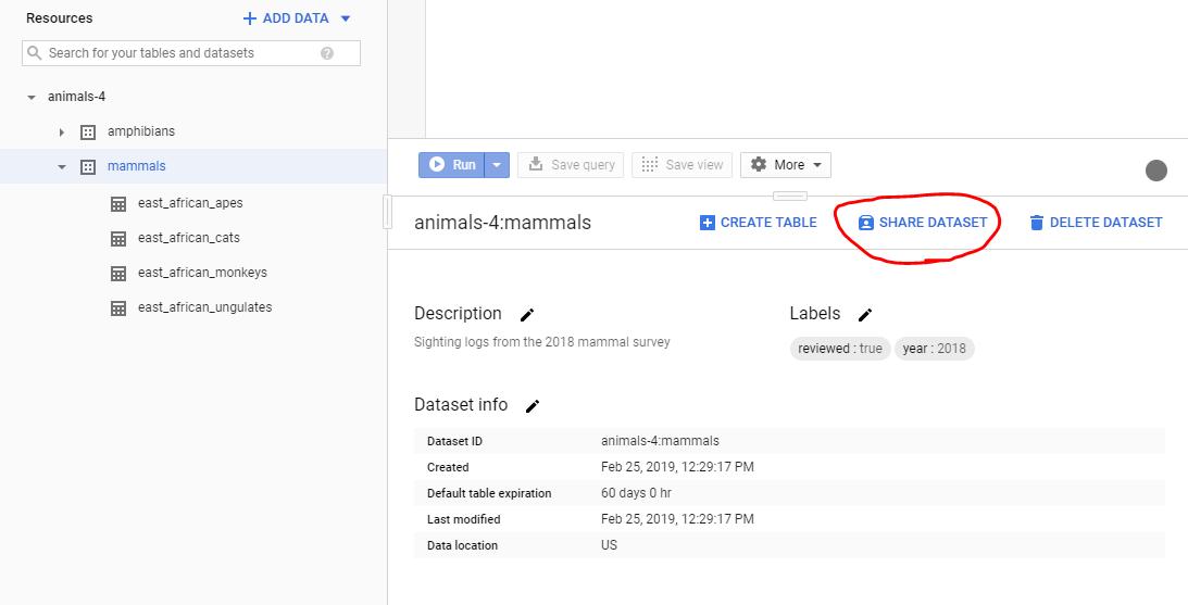 Now you can share your datasets and set permissions in the #bigquery Cloud Console UI!
