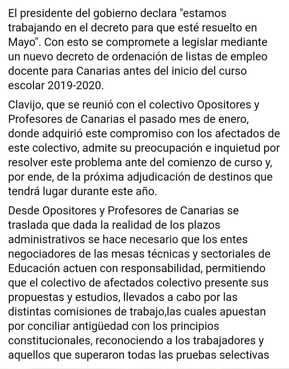 aspcanarias's tweet image. Interesante artículo sobre las declaraciones de @EquipoClavijo sobre el nuevo decreto de ordenación de empleo en #educación. Confiamos en el buen hacer del @EducacionCan para que los dchos de los #ASP2018 se vean restituidos y se atienda a derecho. canariasnoticias.es/2019/02/25/el-…