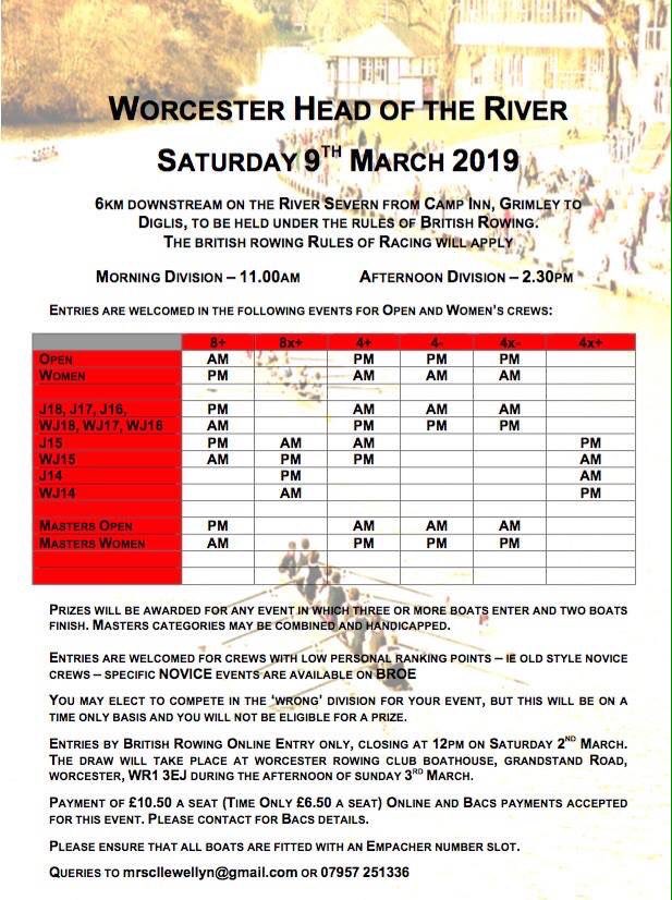 worcesterrowing's tweet photo. There's only a few days left to get entries in for our head race on 9th March. Don't miss out! https://t.co/d51sdEodXN #rowing #worcester https://t.co/iHQSJDcnRQ