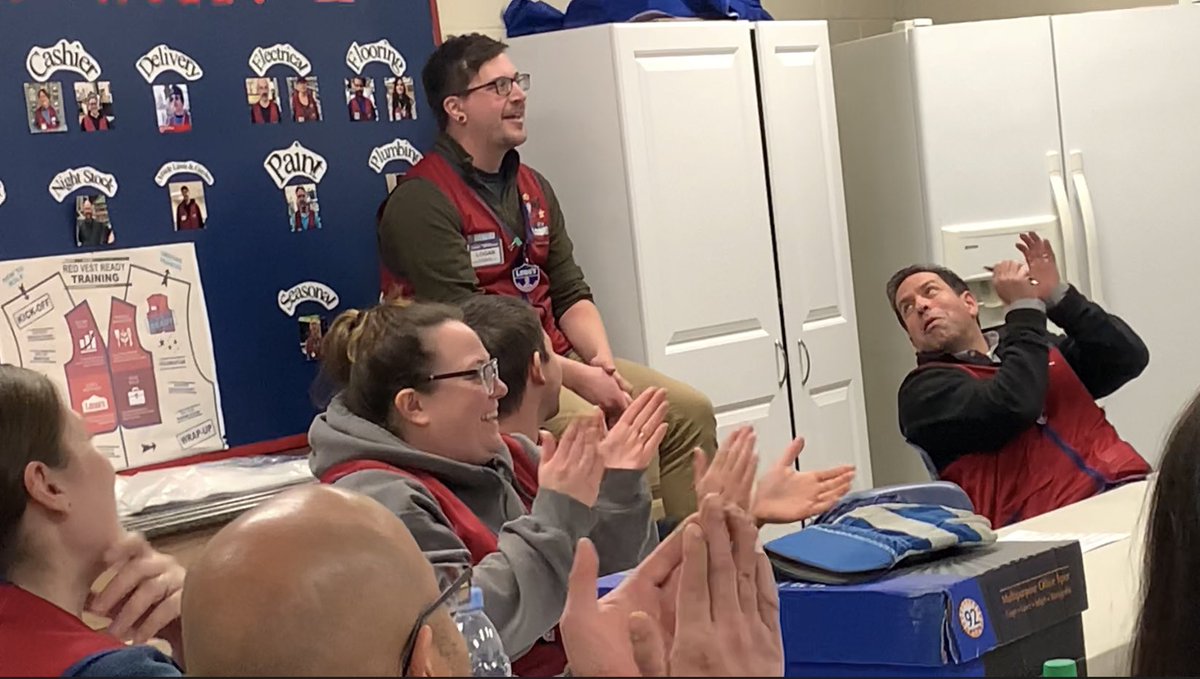 TerrellTovar's tweet photo. The man of the hour! Congrats Logan! Way to put customer service first and give back to our community!  #Lowes https://t.co/zbELHBez1f