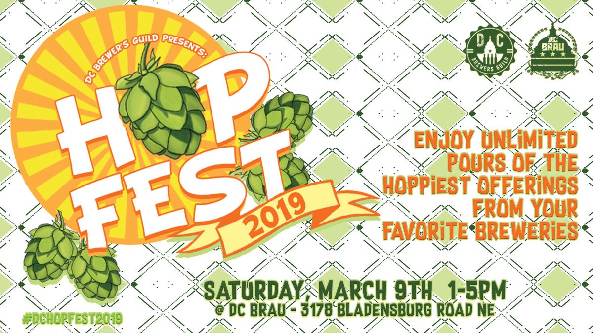 dcbrau's tweet photo. March 9th is a Big Day at DC Brau! - https://t.co/kzHkCsdbfw #DCHopfest2019 #DCBrewersGuild #JointResolution #NewBeer #FlagshipFebruary https://t.co/mN1h5zvuAJ