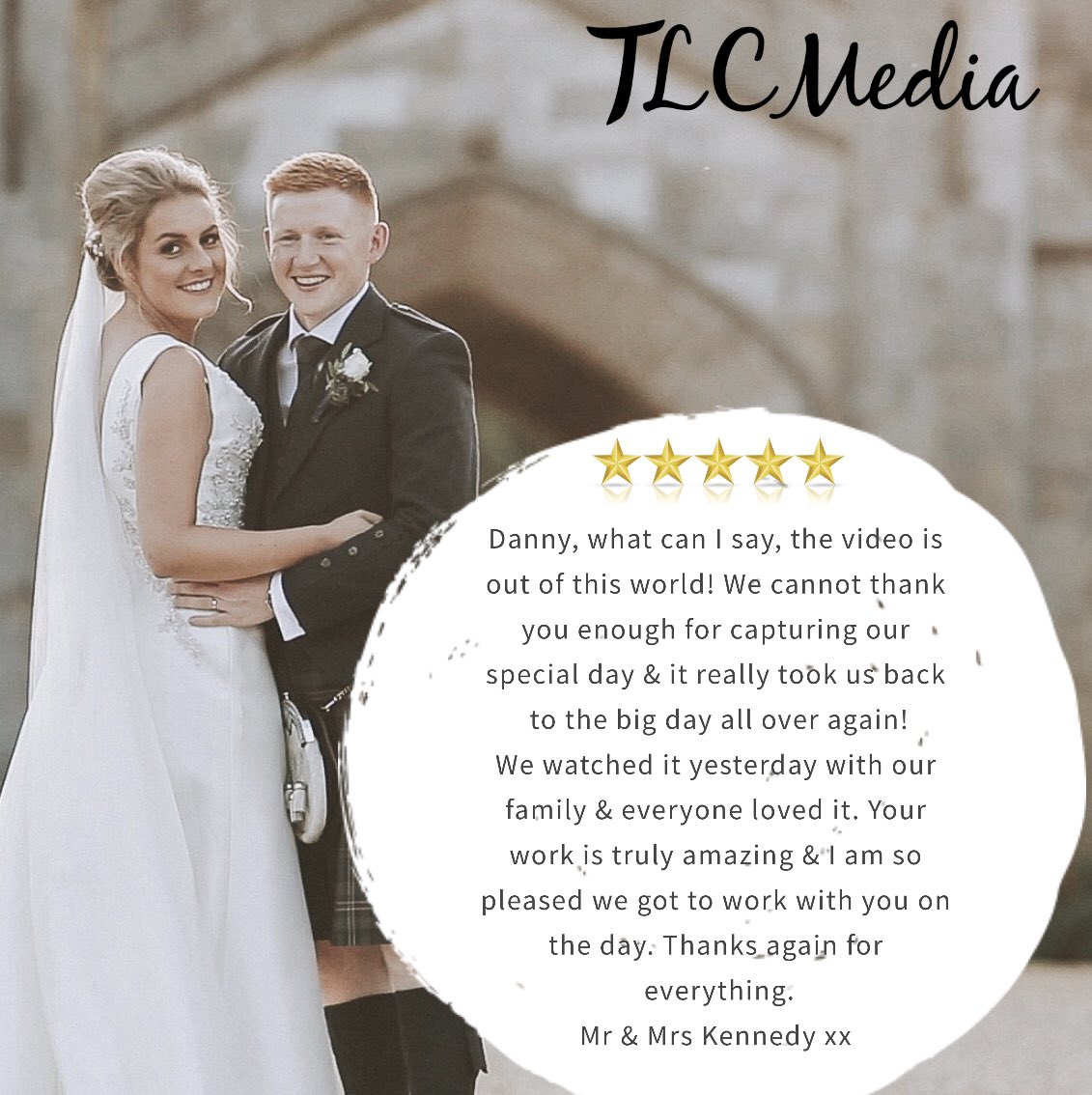 TLCMedia7's tweet photo. 💫 Received this text message today &amp; had to share it! What kind words &amp; it makes us extremely proud to create amazing memories for people &amp; make them happy. 

Alexis &amp; Adam had an incredible day at the award winning Dundas Castle in August 2018. https://t.co/BeLDSMcGA9

🎬🖤 https://t.co/aeMddJhLrL