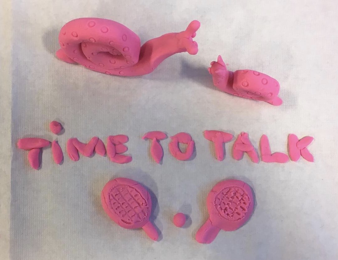 timetotalkwarks's tweet photo. What better way to share about our conference day today than with two pink snails and a bat and ball. Thank you to everyone who came along for making the day. Lots to think on, lots to digest (literally and metaphorically!) and lots more interactions to bounce back. #bounceitback https://t.co/LDWoiwup7t