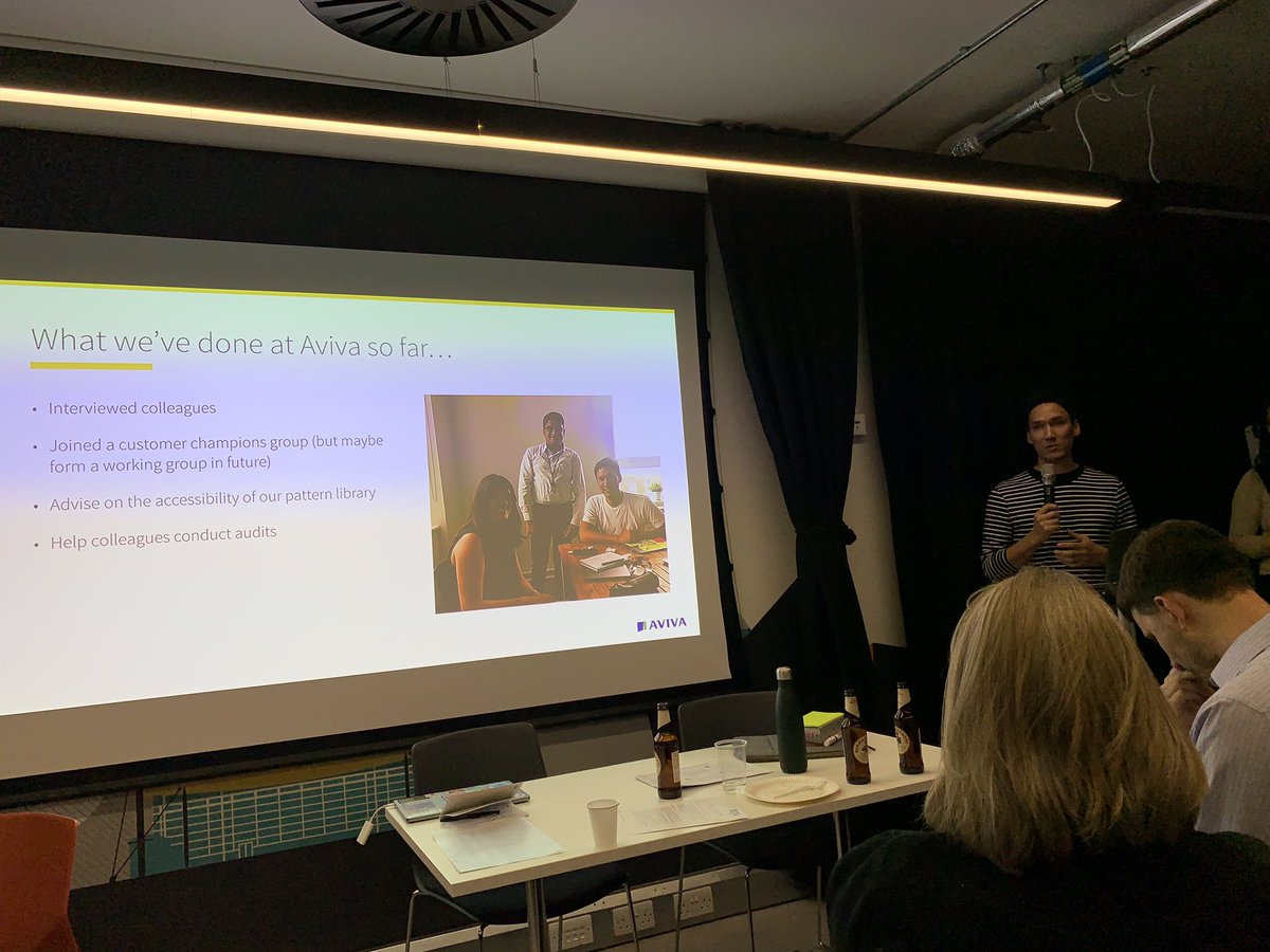 RochelleDancel's tweet photo. The #UX designers at @AvivaUK sit in the Customer Champions group where they can participate in #accessibility issues #researchhuddle https://t.co/bLqig1dL0b