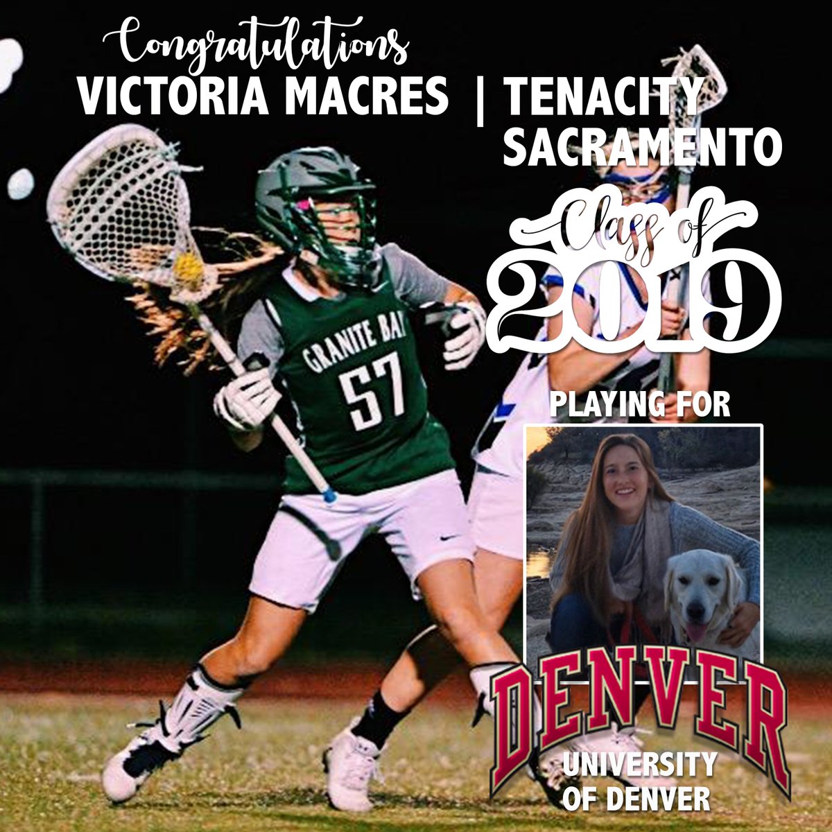 10acityProject's tweet image. Go get 'em Vic!!! We love you! 
.
.
@vicmacres35 #tenacity2019 #AmazingAlums #tenacityforlife #tenacityforever #goat #tenacitysacramento #womenslacrosse #DU1Nation #playwithtenacity #hardworkpaysoff #PioneerTogether