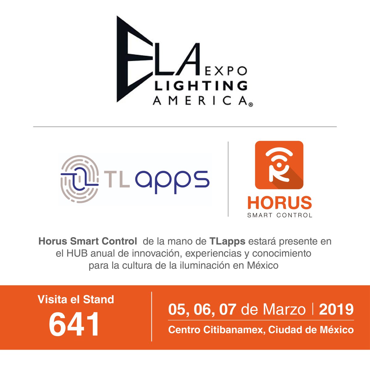 HorusAutomation's tweet photo. Este 05, 06 y 07 de marzo, @HorusSmart de la mano de #Tlapps de @TecnoLiteAplica estará presente en la feria de iluminación @ExpoLightingA , visítanos en el stand 641. https://t.co/mx8X3lRrxr