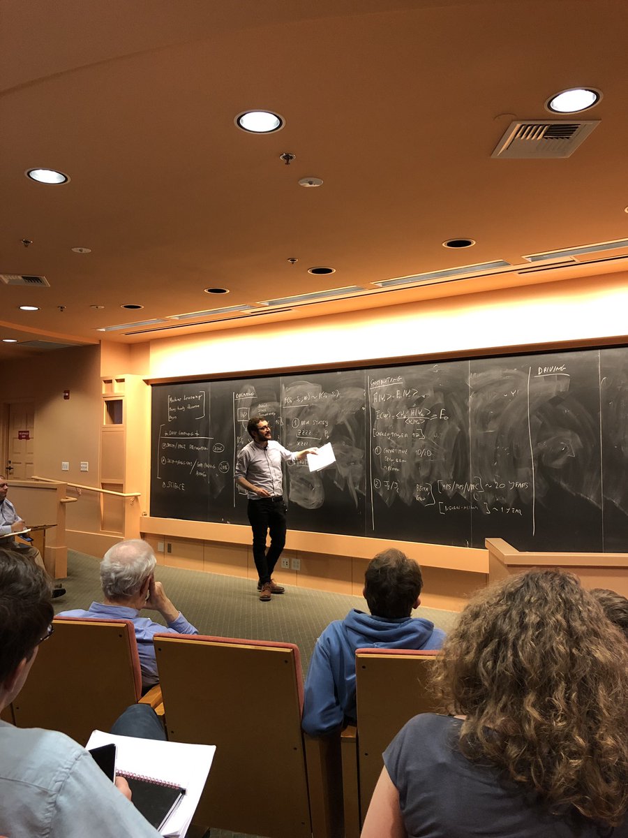 MStoudenmire's tweet photo. Giuseppe Carleo of @FlatironCCQ giving the chalk talk for the #machine19 program @KITP_UCSB on uses of neural networks for quantum many-body problems https://t.co/idyo82GKrS