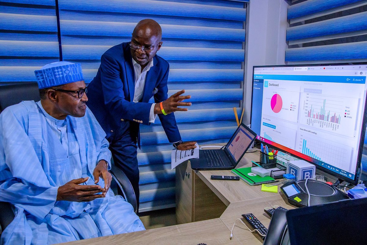 Iam_Arikee's tweet photo. HEADACHE NEWS

Incoming President Elect of Federal Republic Of Nigeria 🇳🇬 @MBuhari pays a surprise visit to APC PCC Situation Room this evening at his Presidential Campaign Office in Abuja. 🙏 #BuhariIsWinning #NigeriaDecidesRigged #PDPVsAPC #RipPDP https://t.co/Vyi924Ikri