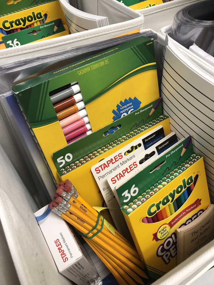 woysh503's tweet photo. Books for Bears 🐻The DEF awarded a grant for our 3rd graders to create books of their own. Each third grade teacher is receiving a huge bin full of writing materials for his/her class. Thanks @DelranEF! @Delran_Super @DeSimoneChristy @eileen_baker https://t.co/Q3xiQlJgir
