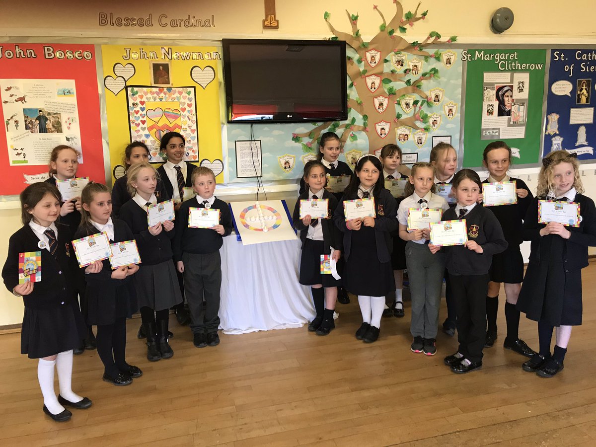 Our Chaplaincy Team #minivinnies where honoured today receiving their certificates and badgers at their commissioning assembly. Thank you Father Don for visiting school and blessing the team #Belong #Believe #Blossom #SRFSFamily @DonBowdren