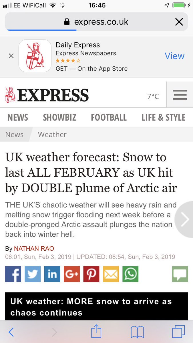 daverowe01's tweet photo. Whoops! This one didn’t go too well! @ExpressNathan @dailyexpressuk #DoubleVortex #Snowmageddon19 https://t.co/kmCeBt9bPK