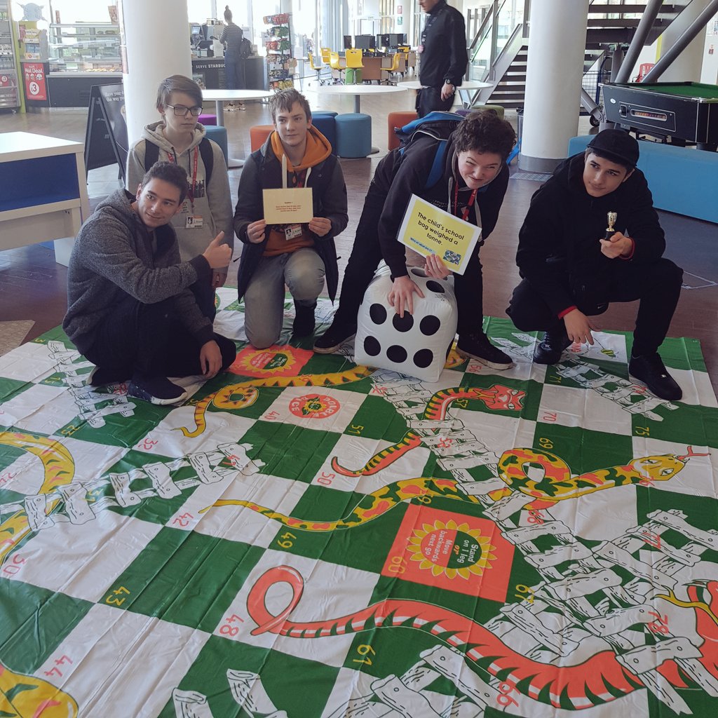 N_HertsCollege's tweet photo. Snakes and Ladders with a maths and English twist in the Stevenage Atrium!

✔ Day 1 #MathsandEnglishWeek https://t.co/UeCHkeYLUF