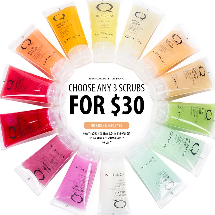 Shop all scrubs here: bit.ly/2EdlyDp Open to US &amp; Canada consumers only, international processing fee applies. Just pay promotional shipping &amp; processing charge of $2 or completely on us for orders over $55. Add all scrubs to cart for discount to apply in increments of 3