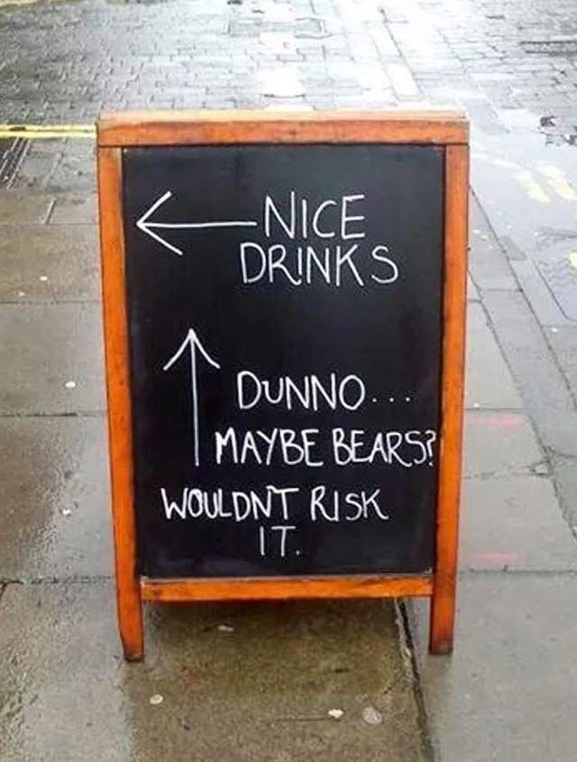 HippohMobile's tweet photo. I wouldnβt risk it either! Find all the nice drinks on Hippoh today and start the week off right .. and safe from bearsπ #BarSignMonday https://t.co/RN9HeUWWu8